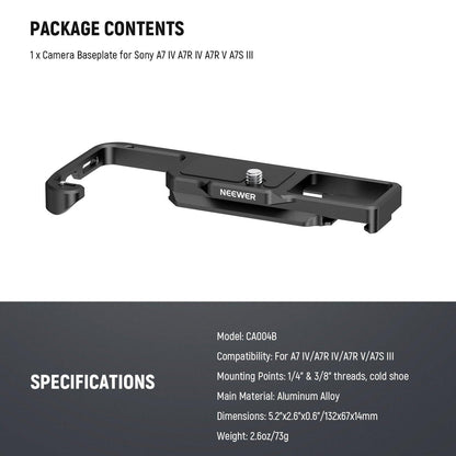 NEEWER CA004B Camera Baseplate for Sony A7 IV A7R IV A7R V A7S IIIDJI Gimbal NEEWER