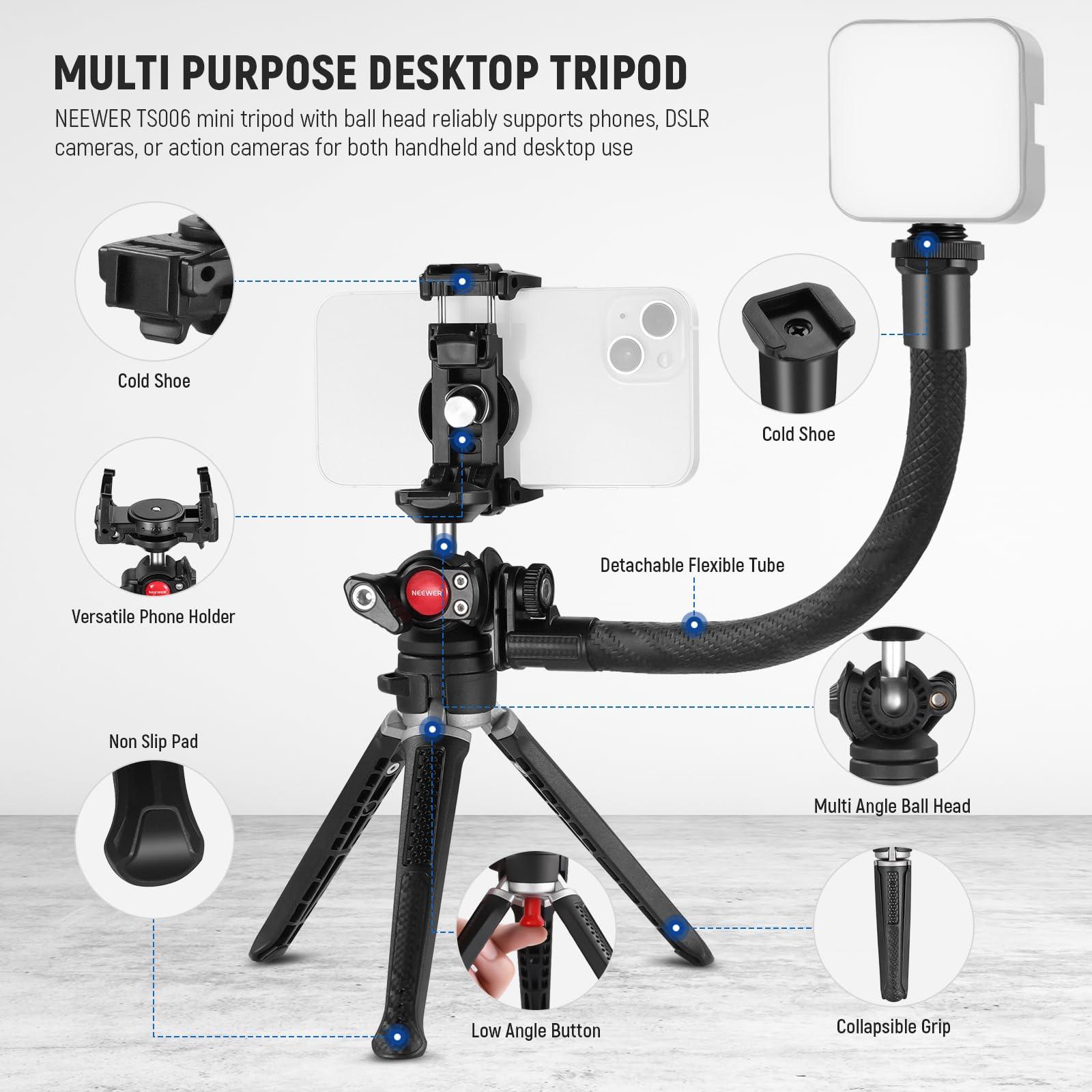 NEEWER TS006 Mini Camera Tripod Compatible with GoPro/iPhone NEEWER
