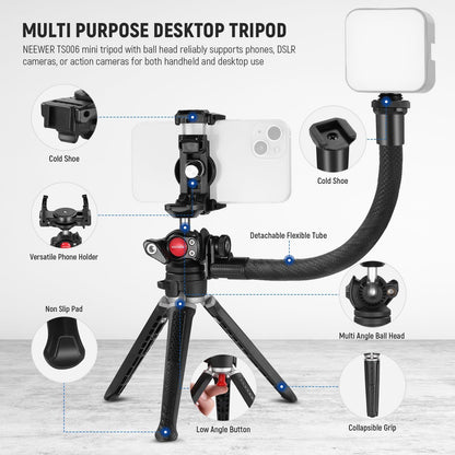 NEEWER TS006 Mini Camera Tripod Compatible with GoPro/iPhone NEEWER