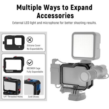NEEWER ST46 Action Camera Cage Compatible with Gopro Hero9/10/11 NEEWER