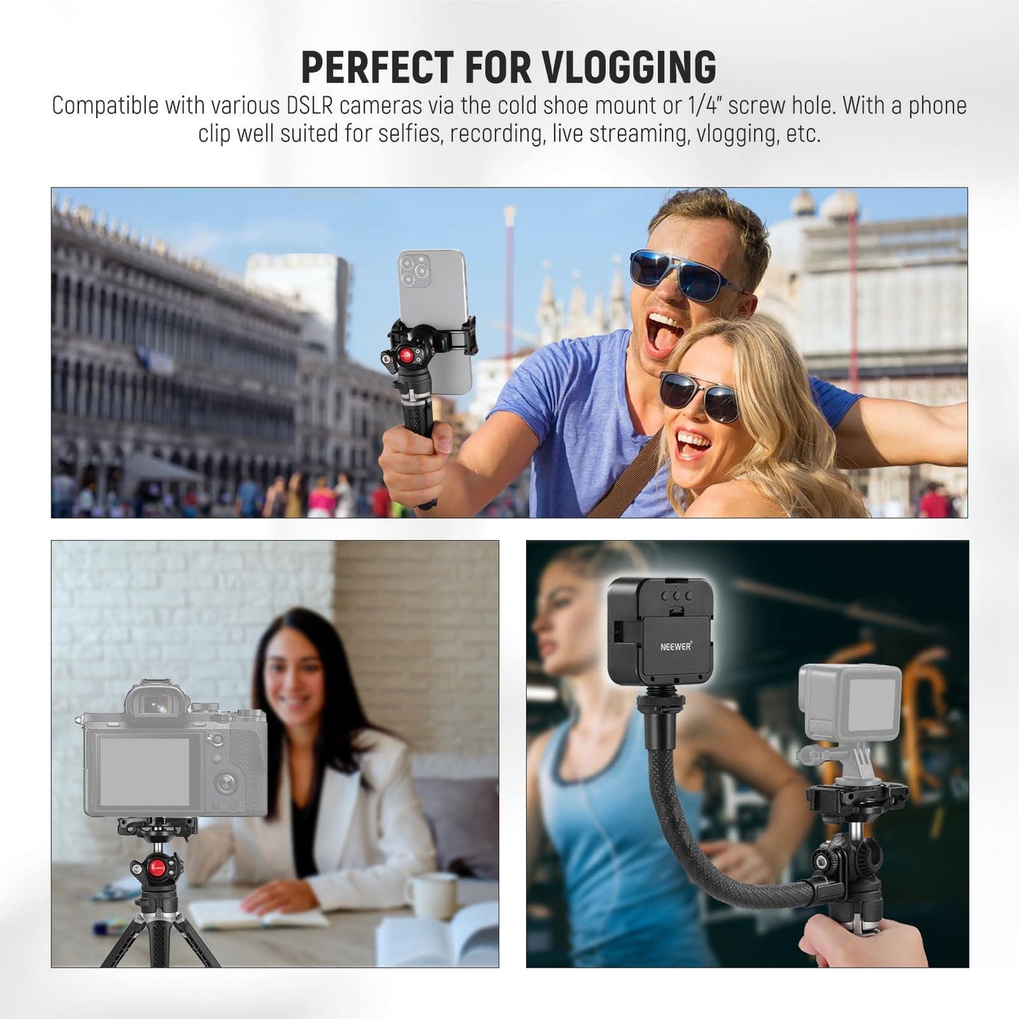 NEEWER TS006 Mini Camera Tripod Compatible with GoPro/iPhone NEEWER