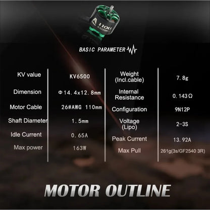 FLASHHOBBY A1106 4500KV6500KV Brushless DC Motor FPVSTORERC