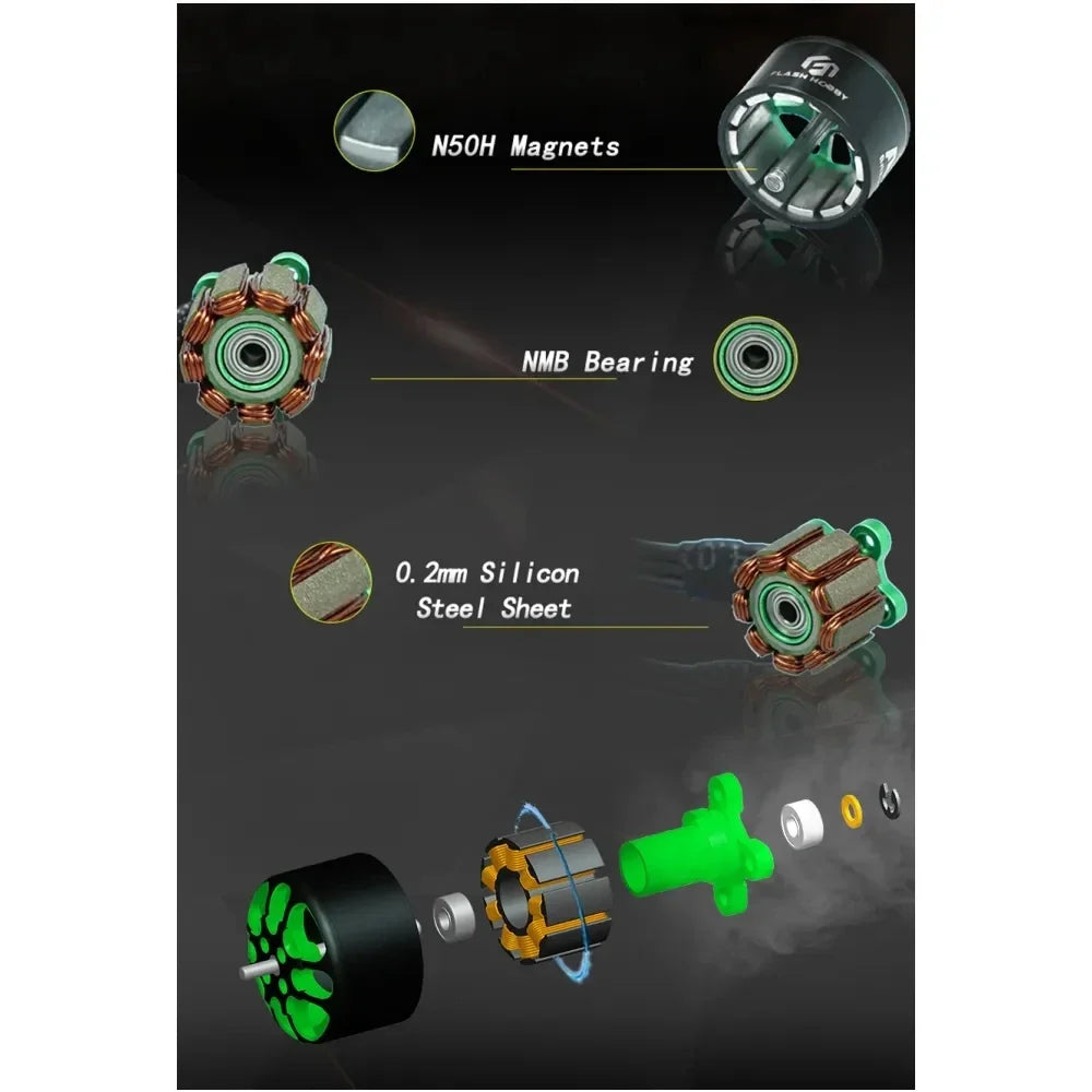 FLASHHOBBY A1106 4500KV6500KV Brushless DC Motor FPVSTORERC