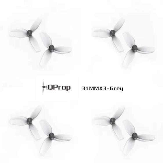 HQ Ultralight Whoop Prop 31MMX3(1.2X1.1X3) Grey(2CW+2CCW)-PC-0.8MM Shaft FPVSTORERC