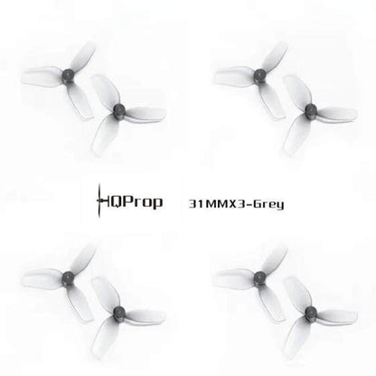 HQ Ultralight Whoop Prop 31MMX3(1.2X1.1X3) Grey(2CW+2CCW)-PC-0.8MM Shaft FPVSTORERC