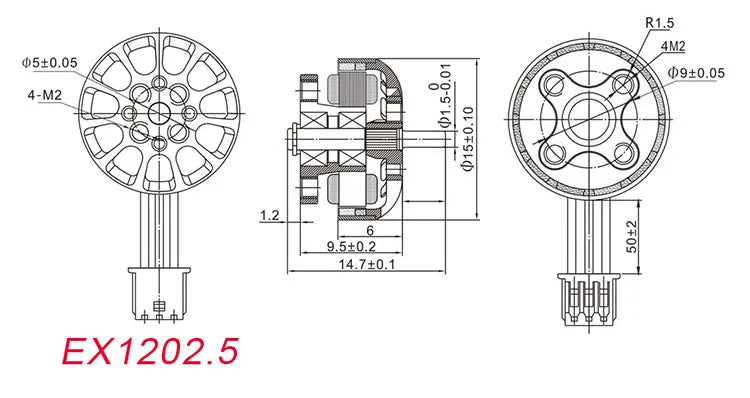 Happymodel EX1202.5 1202.5 6400KV 8000KV 11000KV 2-3S Brushless Motor FPVSTORERC