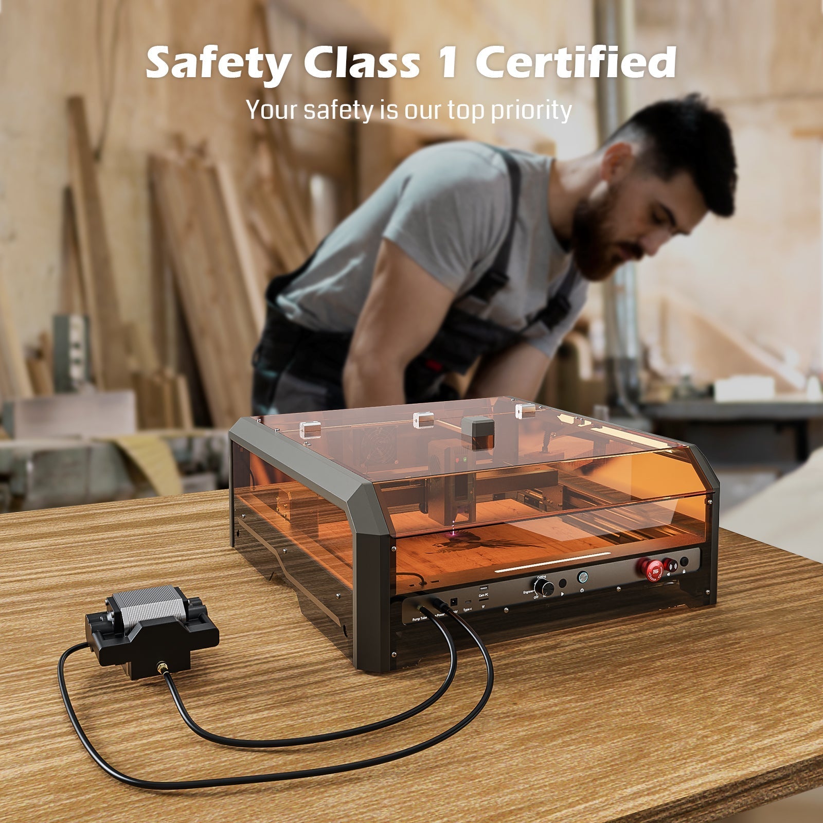 L8 Laser Engraver Machine, 20W/40W Power, 40000mm/min High Speed All-in-one, Air Assist, Lightburn Camera WREKD