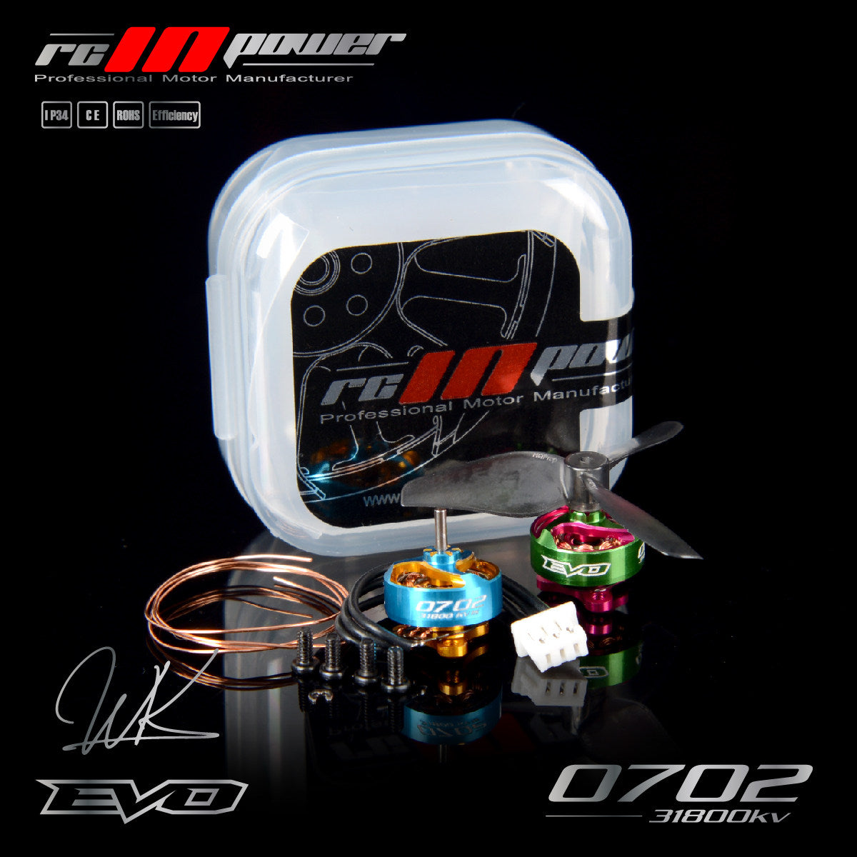 RCinPower Evo 0702 - 31800KV 1S FPV Micro Brushless Motor FPVSTORERC
