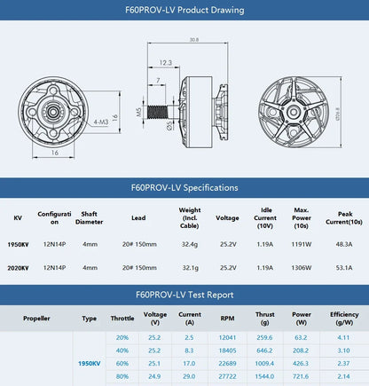 T-motor F60 Pro V-lv Brushless Motor FPVSTORERC