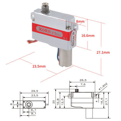 KST X08H Plus V2.0 Horizontal Lug Micro Servo 5.3Kgf.cm 0.09sec 9.5g 8mm