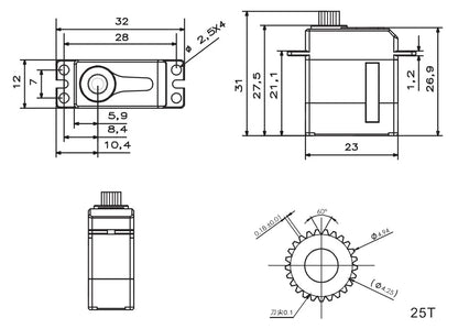 KST FZ320 HV Digital Servo – 5.5Kgf.cm 0.09sec