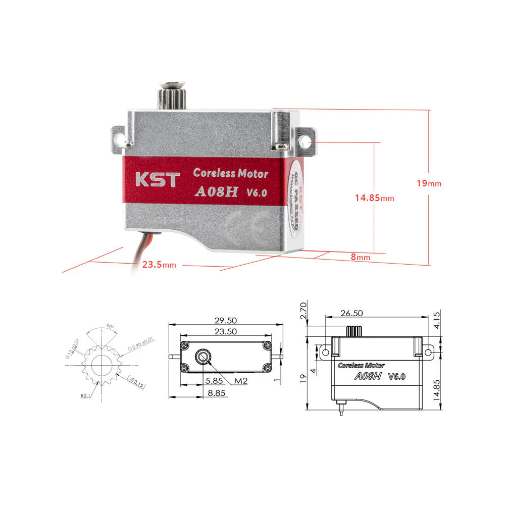 KST A08H V6.0 Coreless Metal Gear HV Micro Servo – 3.2Kgf.cm 0.09sec
