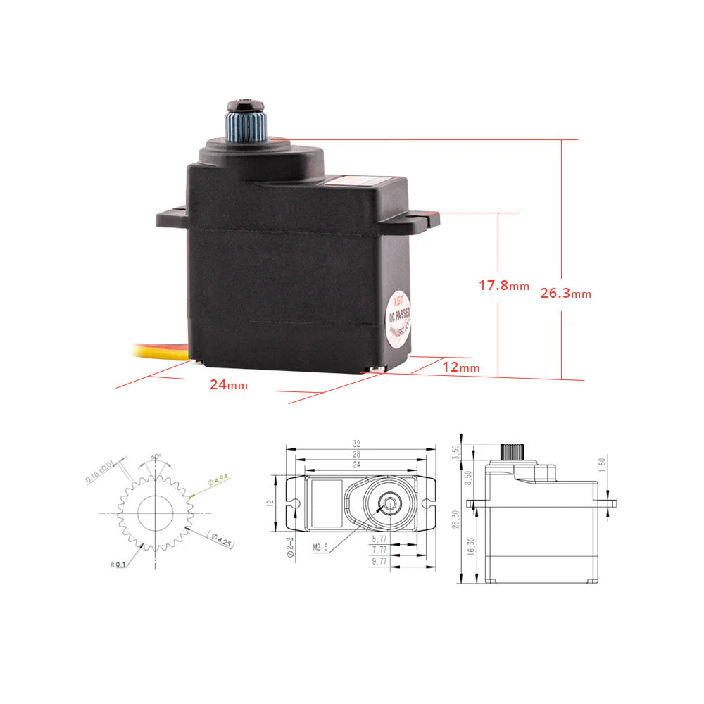KST DS113MG V6.0 Digital Metal Gear Micro Servo 3.5kg 0.09sec