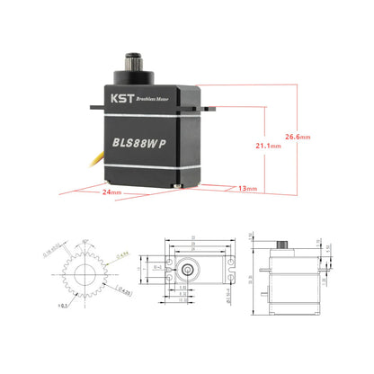 KST BLS88WP Waterproof Brushless Micro Servo 8.5kg.cm 0.07sec 8.4V