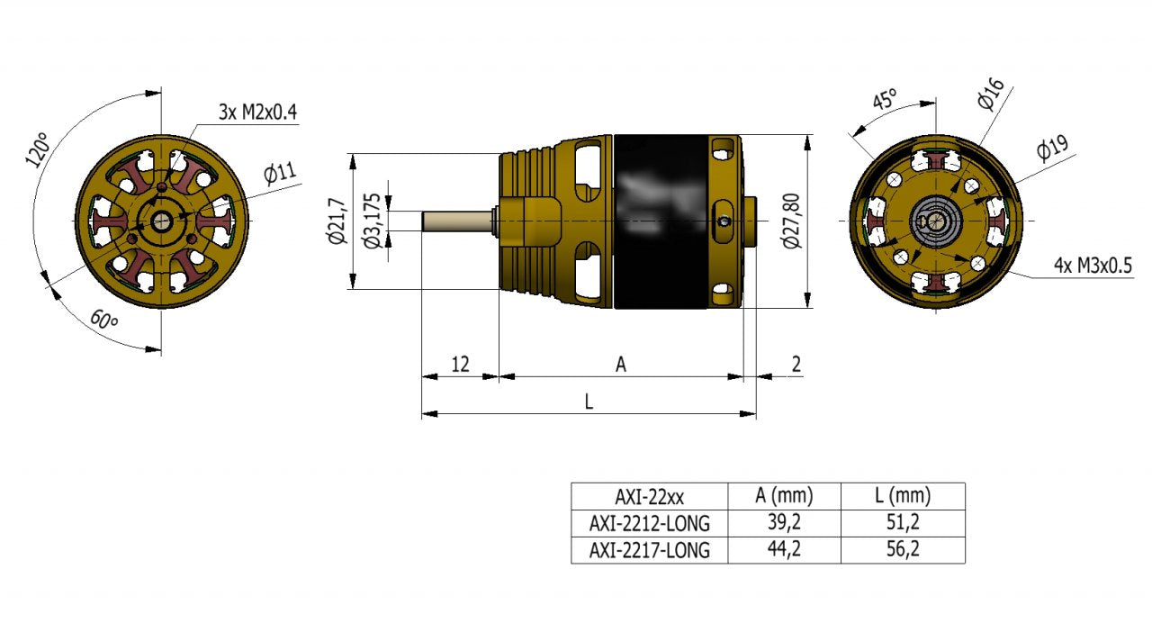 AXI 2217/12 GOLD LINE V3 LONG