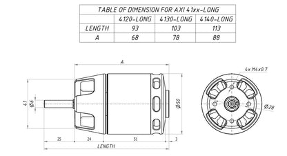 AXI 4120/14 V3 LONG Brushless Motor – High Torque & Efficiency