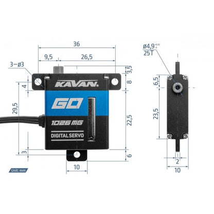 KAVAN SERWO GO-1026MG DIGITAL (0.11s/60°, 11kg.cm)