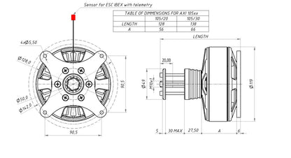 AXI 105.30 Series Brushless Motors KV125/KV135