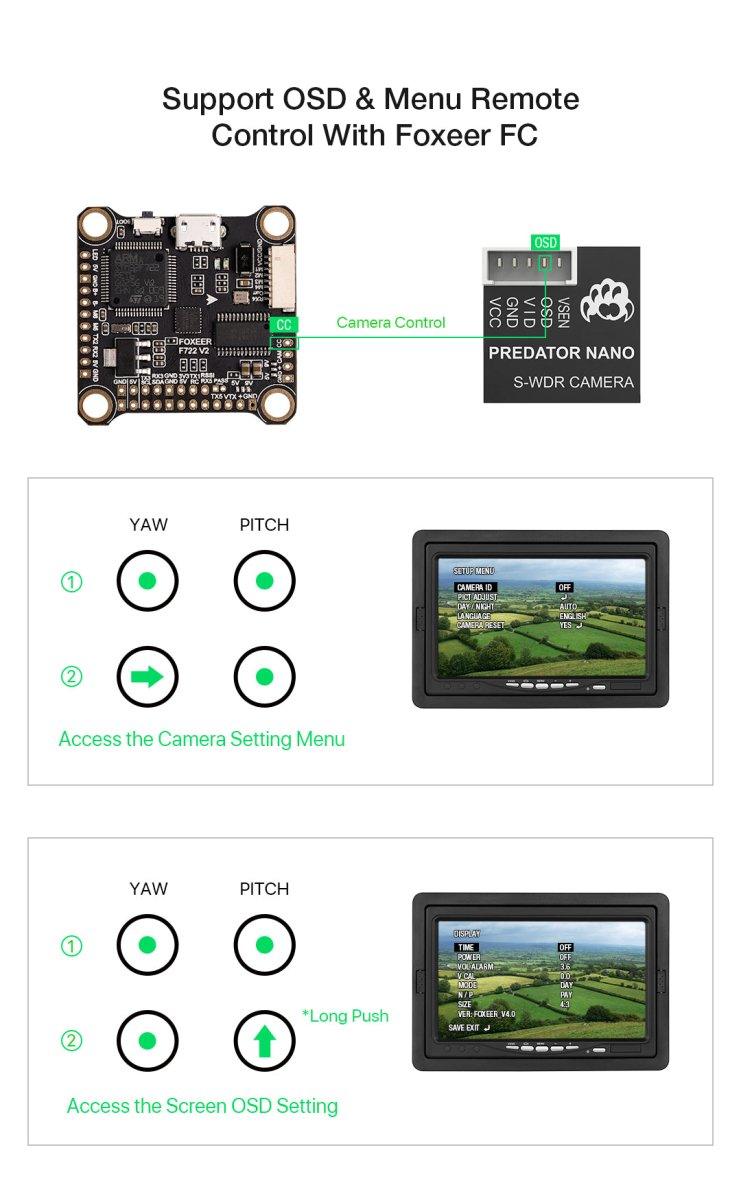 Foxeer Predator 5 Nano Racing Camera 4ms Latency w/ 1000TVL 1.7mm Lens - Choose Version / Color Foxeer